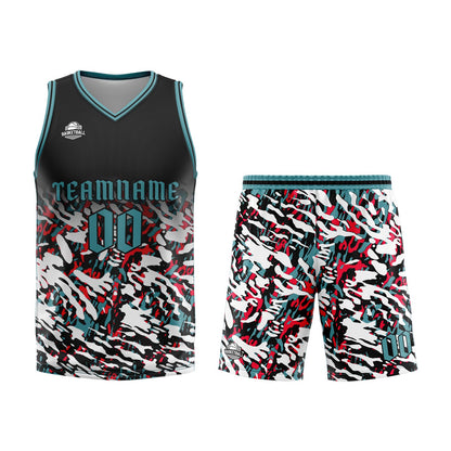 Custom Black Red Green Basketball Jersey Uniform Suit Printed Your Logo Name Number