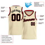 Custom Stitched Basketball Jersey for Men, Women  And Kids Cream-Black-Red