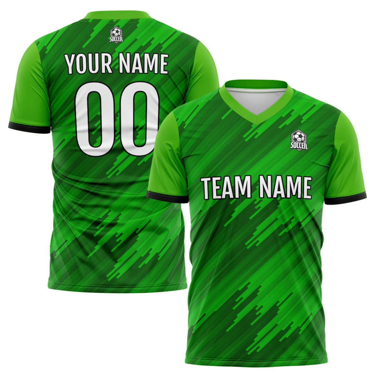 Custom Green Uniform Jersey Kids Adults Personalized Set Jersey Shirt