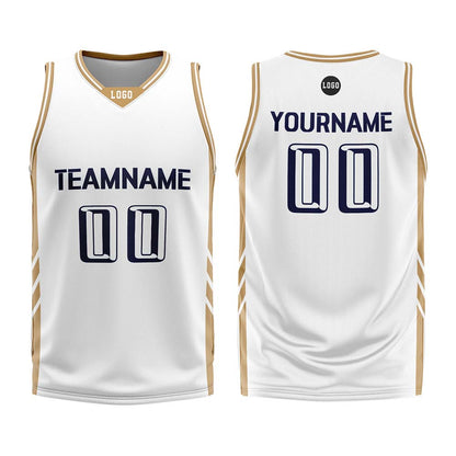 Custom White Blue Basketball Jersey Uniform Suit Printed Your Logo Name Number