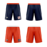 Custom Navy Orange Reversible Basketball Jersey Uniform Suit Printed Your Logo Name Number