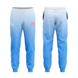 Custom Light Blue Hoodie Sweatshirt Set for Men Women Youth Tops and Pants Set Tracksuit