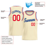Custom Stitched Basketball Jersey for Men, Women And Kids Cream-Royal-Red