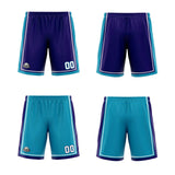 Custom Purple Teal Reversible Basketball Suit for Adults and Kids Personalized Jersey