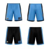 Custom Light Blue Black Reversible Basketball Suit for Adults and Kids Personalized Jersey