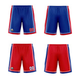 Custom Royal Red White Reversible Basketball Suit for Adults and Kids Personalized Jersey