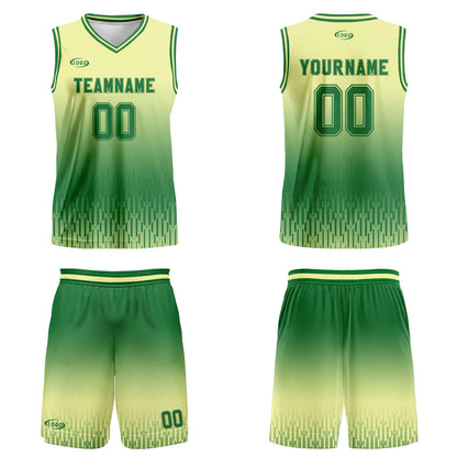 Custom Yellow Green Gradient Basketball Jersey Uniform Suit Printed Your Logo Name Number