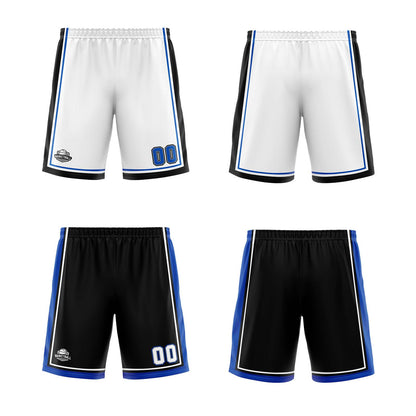 Custom White Black Royal Reversible Basketball Suit for Adults and Kids Personalized Jersey