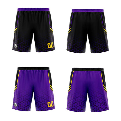 Custom Black Purple Reversible Basketball Suit for Adults and Kids Personalized Jersey