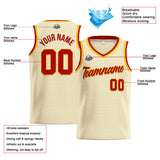 Custom Stitched Basketball Jersey for Men, Women  And Kids Cream-Red-Yellow