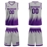 Custom Grey Purple Basketball Jersey Uniform Suit Printed Your Logo Name Number