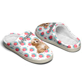 Custom Your Own Personalized Cotton Slippers for Dog Cat Lover Add Any Text Photoes White&Pink&Teal