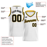 Custom Stitched Basketball Jersey for Men, Women  And Kids White-Black-Yellow