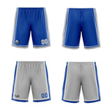 Custom Royal Grey White Reversible Basketball Suit for Adults and Kids Personalized Jersey