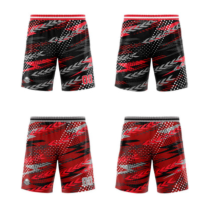 Custom Black Red Grey Reversible Basketball Suit for Adults and Kids Personalized Jersey