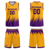 Custom Yellow Purple Basketball Jersey Uniform Suit Printed Your Logo Name Number