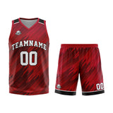 Custom Red Basketball Jersey Uniform Suit Printed Your Logo Name Number