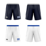 Custom Navy White Reversible Basketball Jersey Uniform Suit Printed Your Logo Name Number