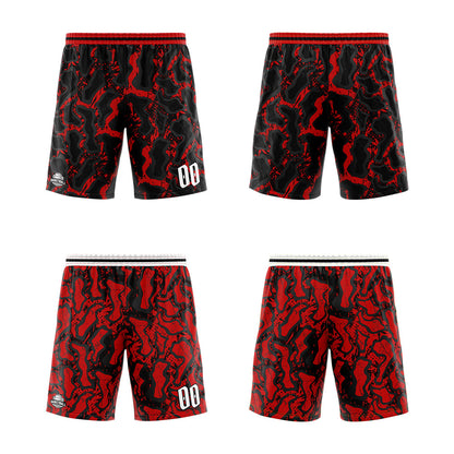 Custom Reversible Basketball Suit for Adults and Kids Personalized Jersey Black&Red
