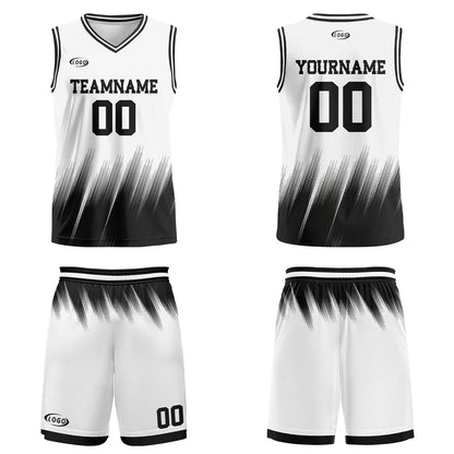 Custom White Black Basketball Jersey Uniform Suit Printed Your Logo Name Number