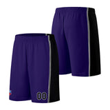 Custom basketball jersey shorts for men and women. Embroidered and printed name, number and logo Purple&Black