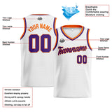 Custom Stitched Basketball Jersey for Men, Women  And Kids White-Purple-Orange