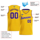 Custom Stitched Basketball Jersey for Men, Women  And Kids Yellow-Purple