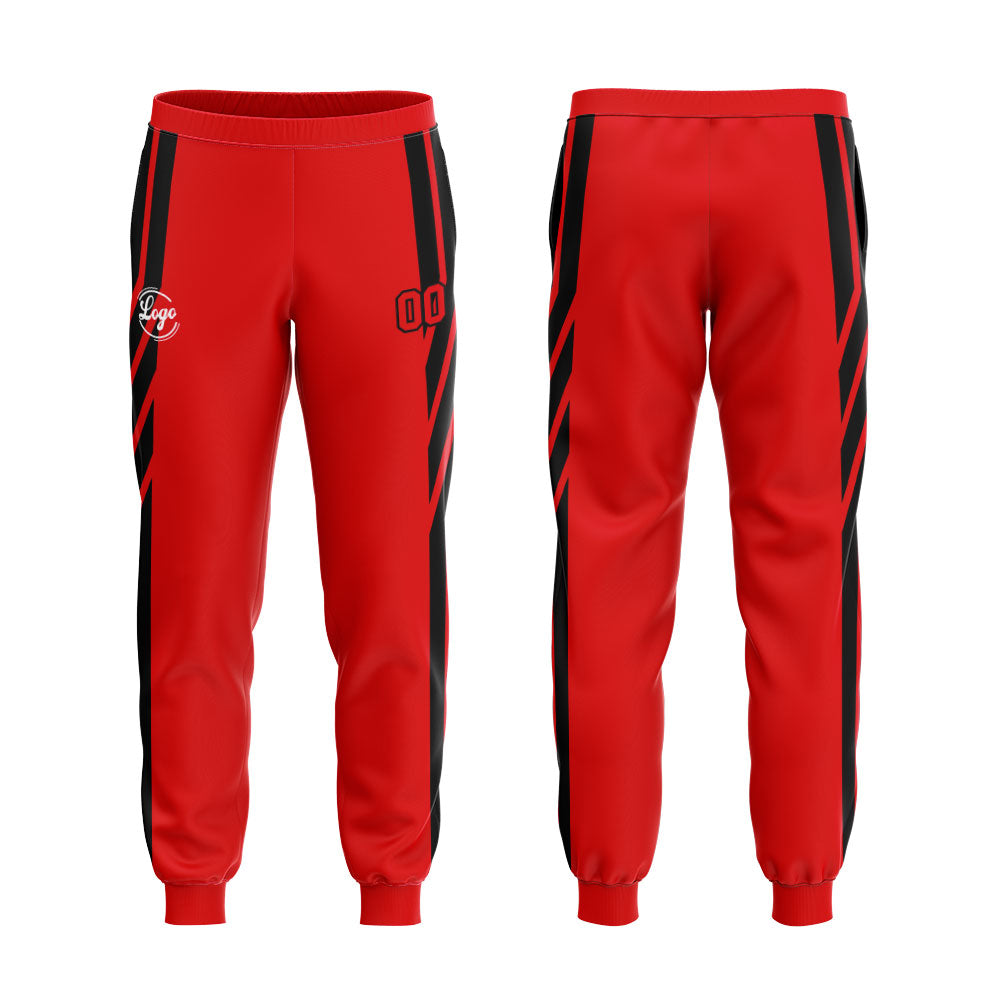 Custom Red Hoodie Sweatshirt Set for Men Women Youth Tops and Pants Set Tracksuit