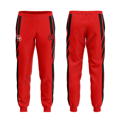 Custom Red Hoodie Sweatshirt Set for Men Women Youth Tops and Pants Set Tracksuit