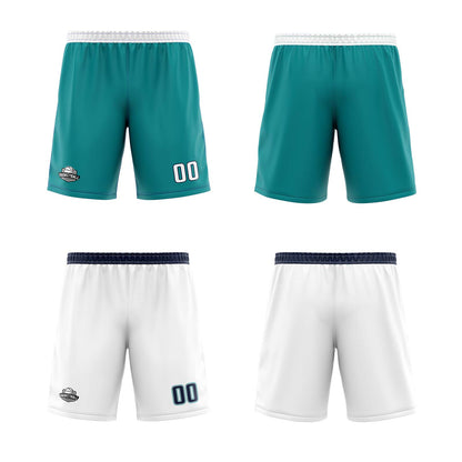 Custom Teal White Reversible Basketball Jersey Uniform Suit Printed Your Logo Name Number