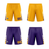 Custom Orange Purple White Reversible Basketball Suit for Adults and Kids Personalized Jersey