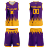 Custom Purple Yellow Basketball Jersey Uniform Suit Printed Your Logo Name Number