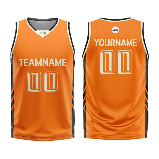 Custom Orange Basketball Jersey Uniform Suit Printed Your Logo Name Number