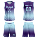 Custom Purple Light Blue Gradient Basketball Jersey Uniform Suit Printed Your Logo Name Number