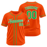 Custom Baseball Jersey Stitched Design Personalized Hip Hop Baseball Shirts Orange-Green