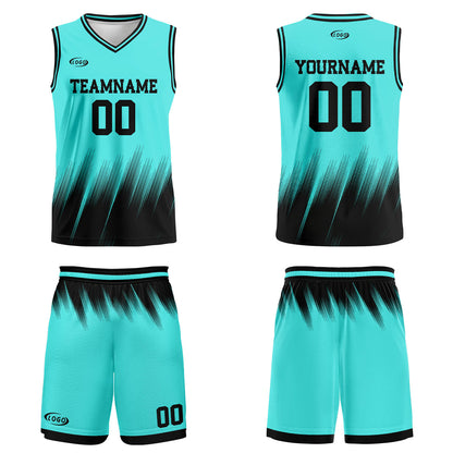 Custom Teal Black Basketball Jersey Uniform Suit Printed Your Logo Name Number