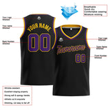 Custom Stitched Basketball Jersey for Men, Women  And Kids Black-Purple-Yellow