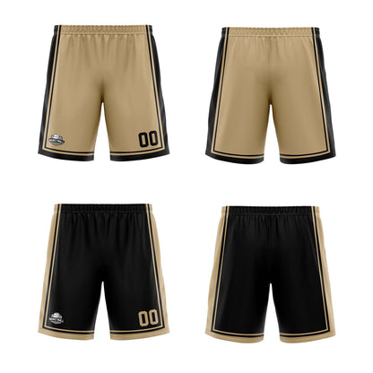 Custom Gold Black Reversible Basketball Suit for Adults and Kids Personalized Jersey