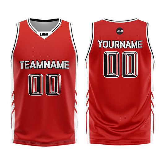 Custom Red Black Basketball Jersey Uniform Suit Printed Your Logo Name Number