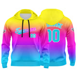 Custom Gradient Hoodie For Man Woman Girl Boy Print Your Logo Name Number Gelblich Lila Blau