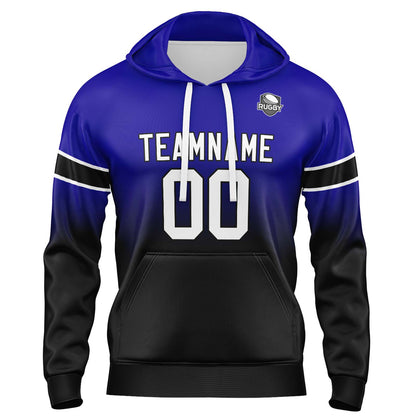 Custom Gradient Hoodie For Man Woman Girl Boy Print Your Logo Name Number Royal&Black