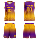 Custom Purple Yellow Gradient Basketball Jersey Uniform Suit Printed Your Logo Name Number