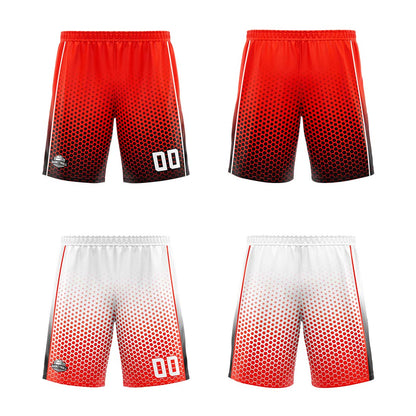 Custom Red Black White Reversible Basketball Suit for Adults and Kids Personalized Jersey