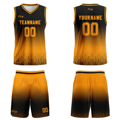 Custom Black Orange Gradient Basketball Jersey Uniform Suit Printed Your Logo Name Number
