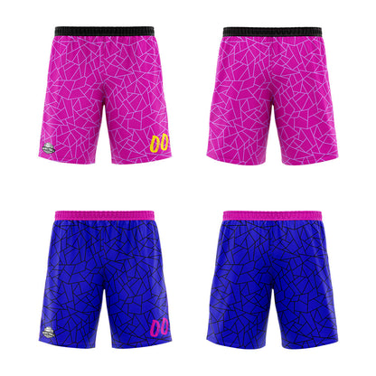 Custom Reversible Basketball Suit for Adults and Kids Personalized Jersey Flaw-Royal&Rose Pink
