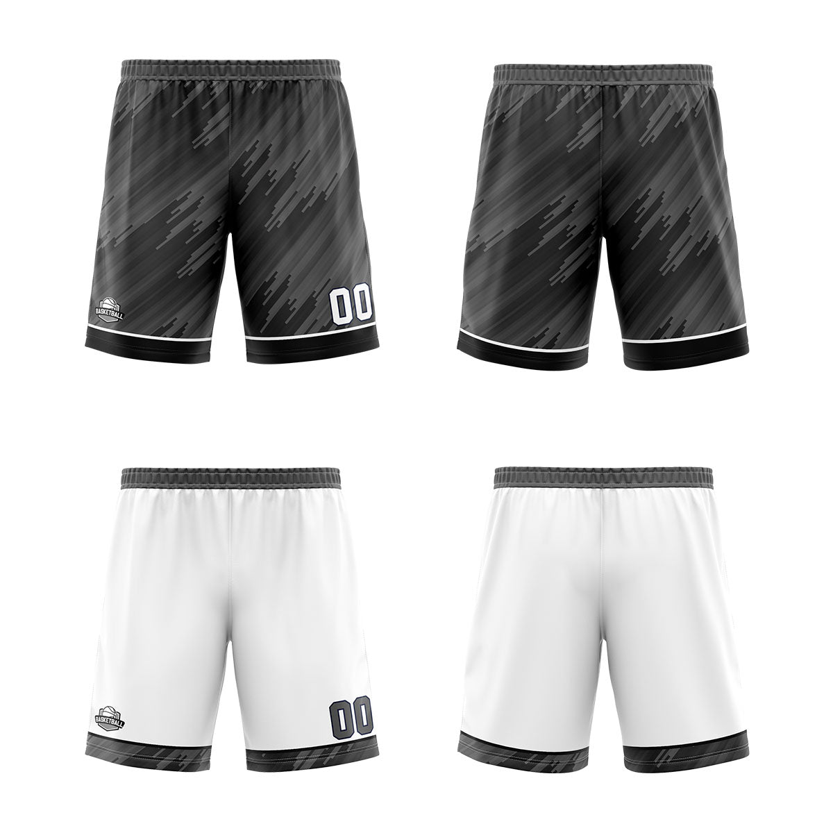 Custom Strip-Type Grey Reversible Basketball Suit for Adults and Kids Personalized Jersey