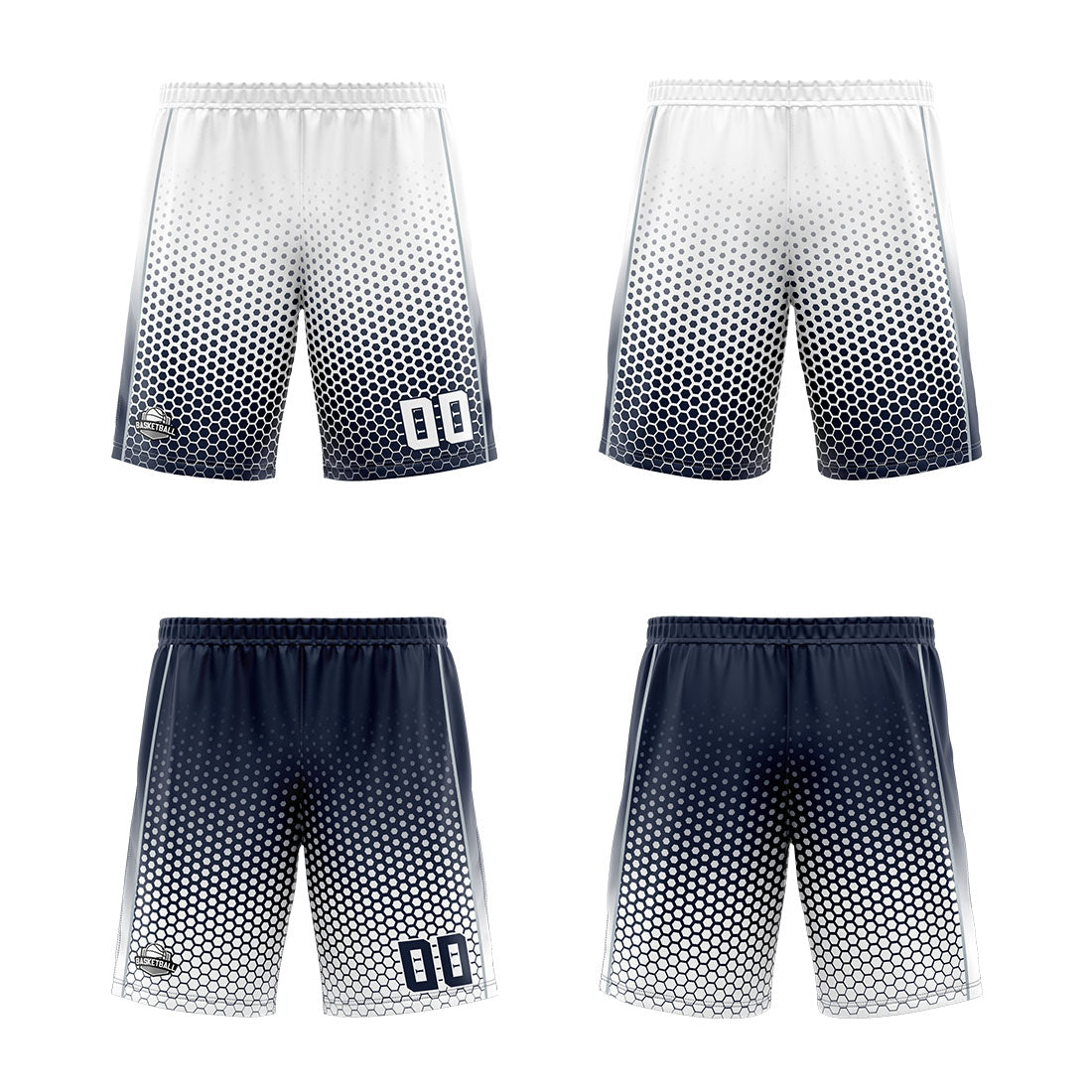 Custom White Navy Gray Reversible Basketball Suit for Adults and Kids Personalized Jersey