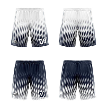 Custom White Navy Gray Reversible Basketball Suit for Adults and Kids Personalized Jersey
