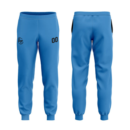 Custom Light Blue Hoodie Sweatshirt Set for Men Women Youth Tops and Pants Set Tracksuit
