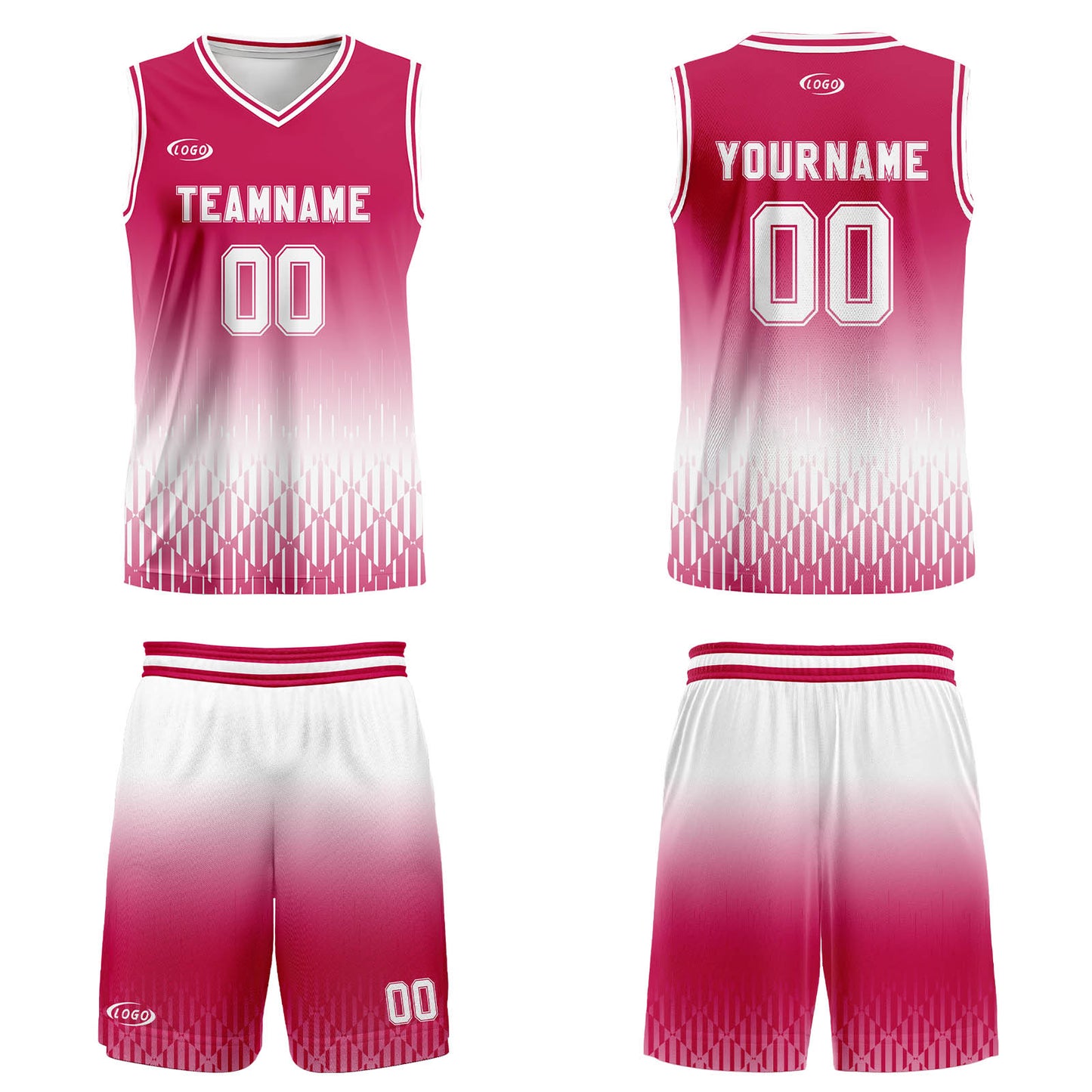 Custom Red White Gradient Basketball Jersey Uniform Suit Printed Your Logo Name Number